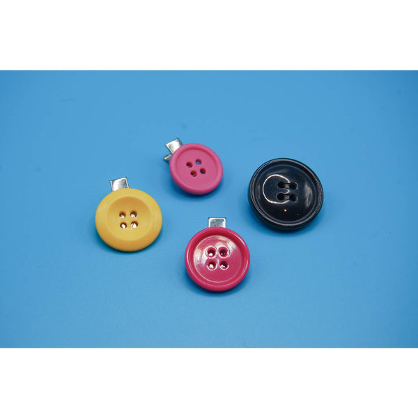 Vintage Mismatch Button Hair Clip Set