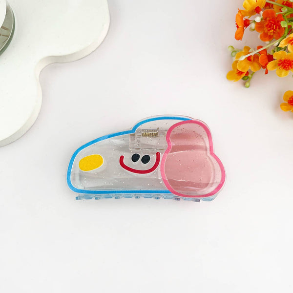 Translucent Glitter Dog Hair Claw Clip