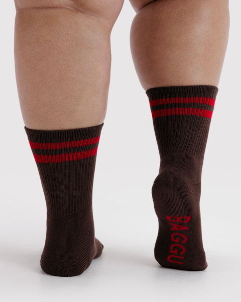 Ribbed Socks - Coffee Stripe