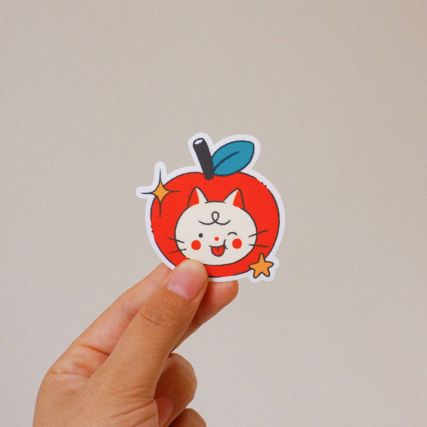 Apple Cat - Die Cut Sticker