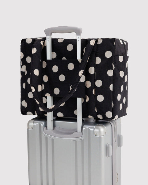 Small Cloud Carry-On - Black And Cream Polka Dot