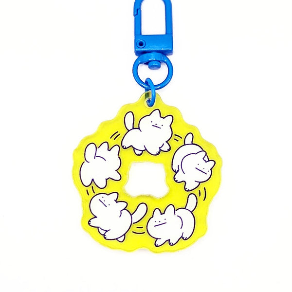 Zoomies Cat Donut Acrylic Keychain