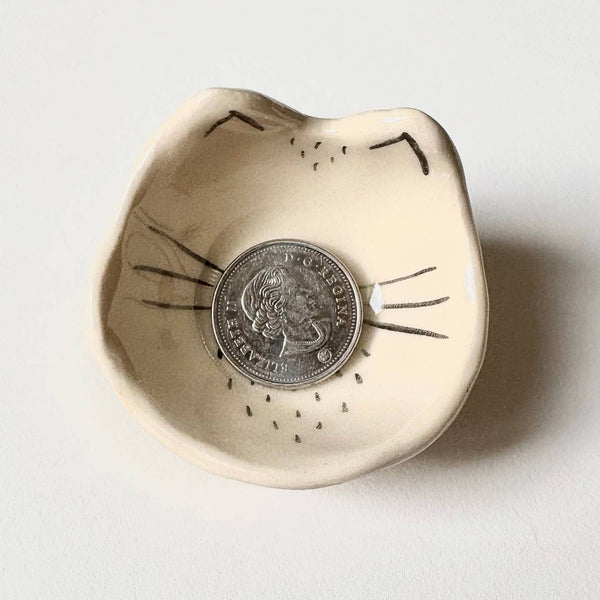 Tiny Cat Face Mini Handmade Ceramic Dish