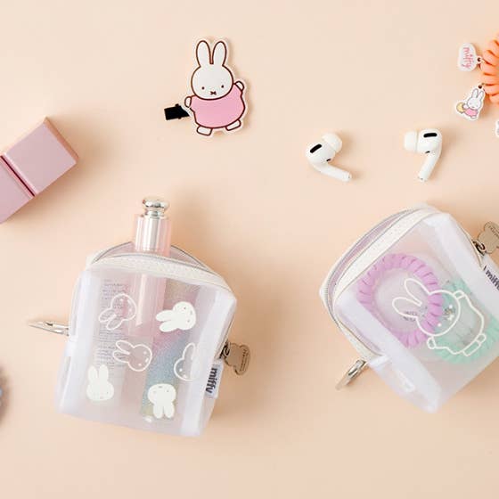Miffy Mesh Zipper Pouch with Carabiner Clip