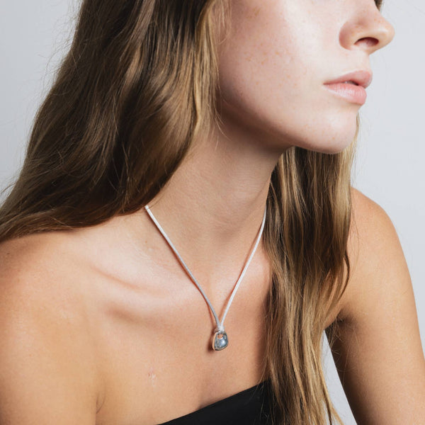 Odette Necklace in Grey and Sterling Silver
