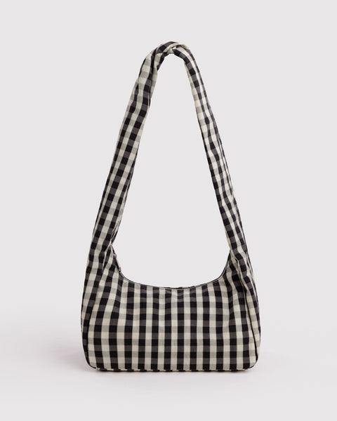 Nylon Meringue Bag - Black And Cream Gingham