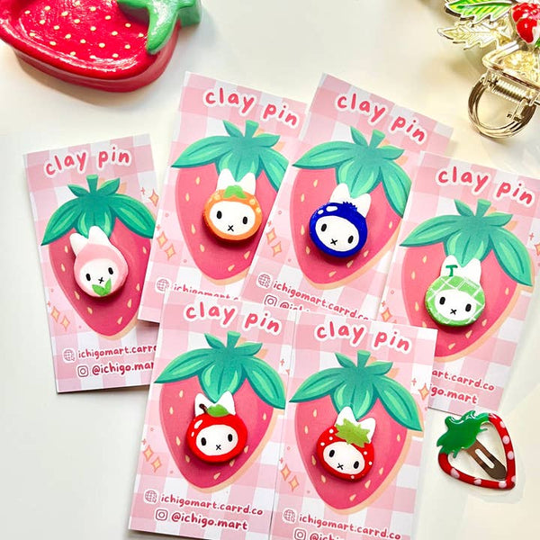 Miffy Fruit Handmade Clay Pins