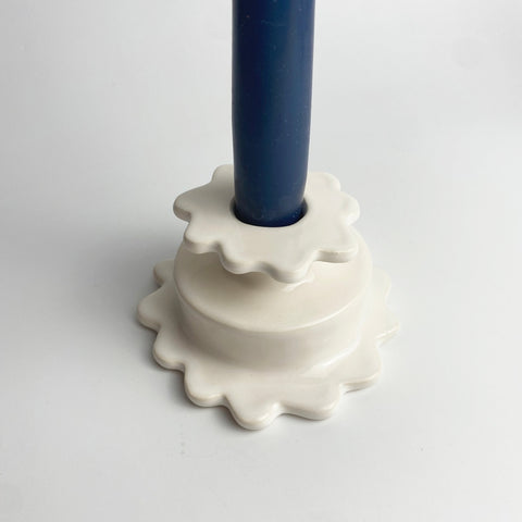 Medium Candlestick Holder - White
