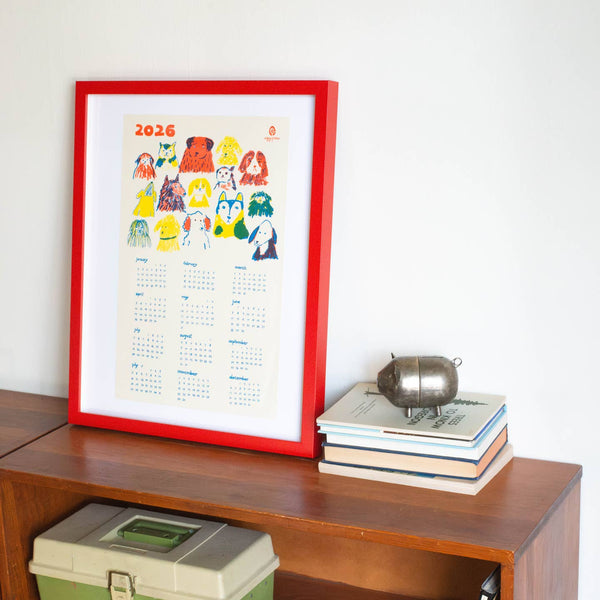 Dogs 2026 Calendar Risograph Print