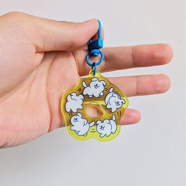 Cartoon Dog Donut Acrylic Keychain