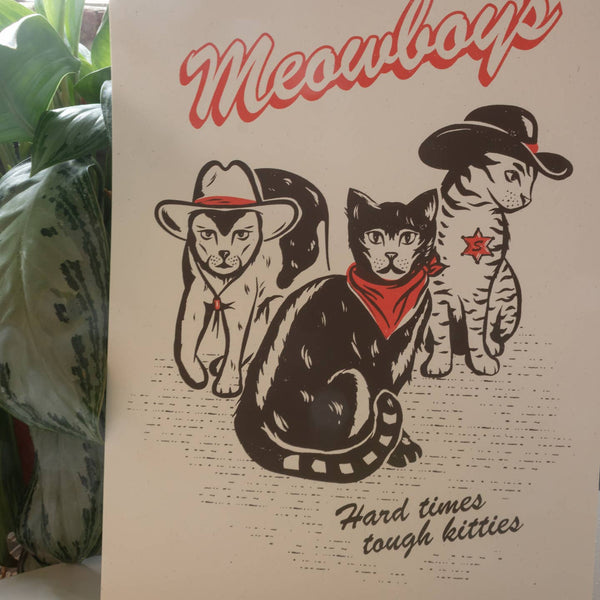 Meowboys Western Print