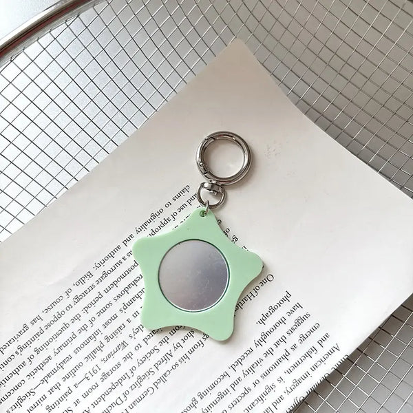 Star Shaped Mini Mirror Keychain