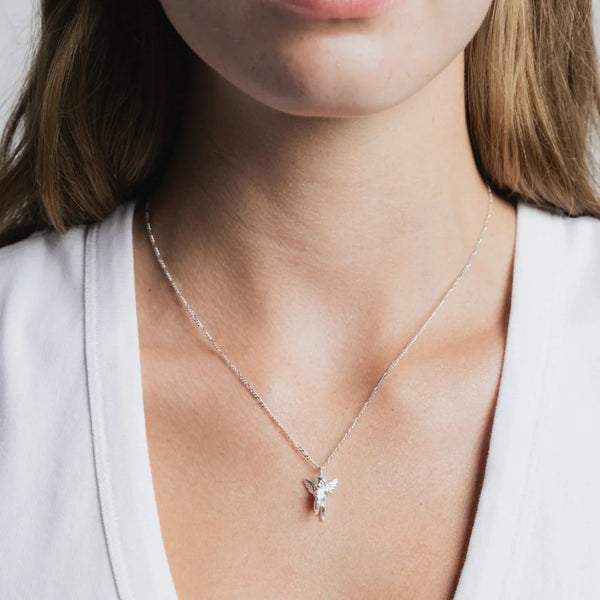 Baby Cherub Necklace in Sterling Silver