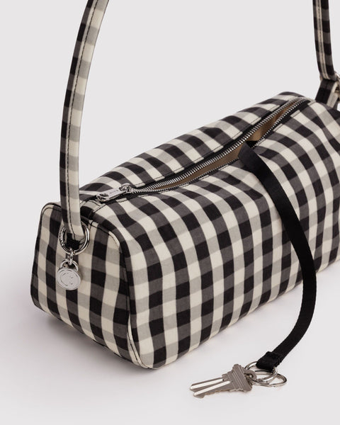 Nylon Loaf Bag - Black And Cream Gingham