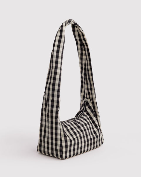 Nylon Meringue Bag - Black And Cream Gingham