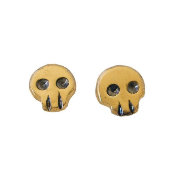 10k Gold Skull Stud Earrings