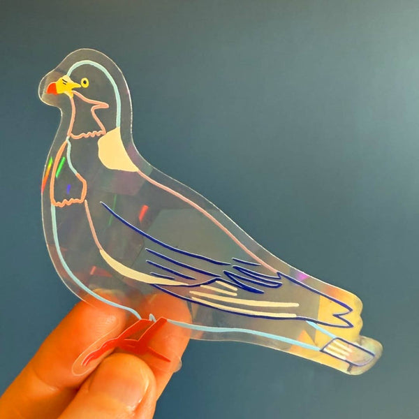 Wood Pigeon Suncatcher Sticker