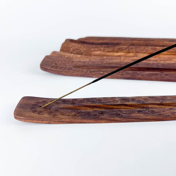 Floral Wood Incense Holder