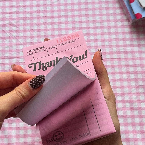 Signature Pink 'thank You' Notepad