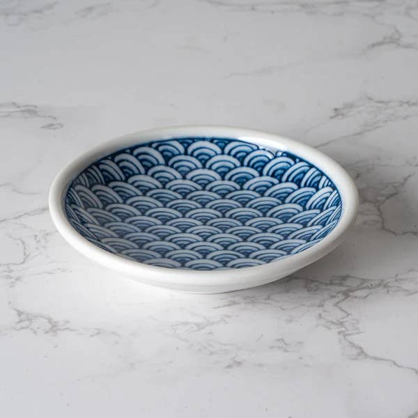 Seigaiha Waves Porcelain Sauce Dish