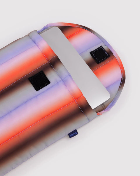 Puffy Laptop Sleeve 16" - Gradient Stripe Poppy & Lilac