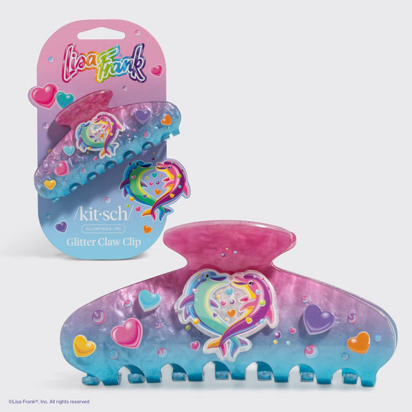 Lisa Frank X Kitsch Glitter Claw Clip - Dancing Dolphins™