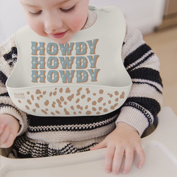 Silicone Bib - Howdy Partner Blue