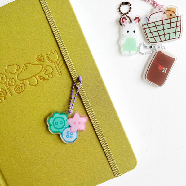 Bag + Journal Charm - Buttons
