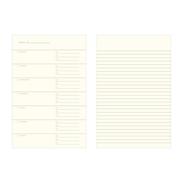 Ruler Grid Undated Weekly Planner Journal