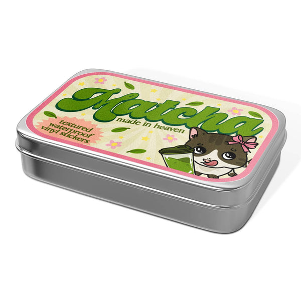 Matcha Stickers Tin Can