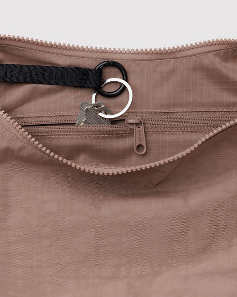 Medium Nylon Crescent Bag - Toasted Almond