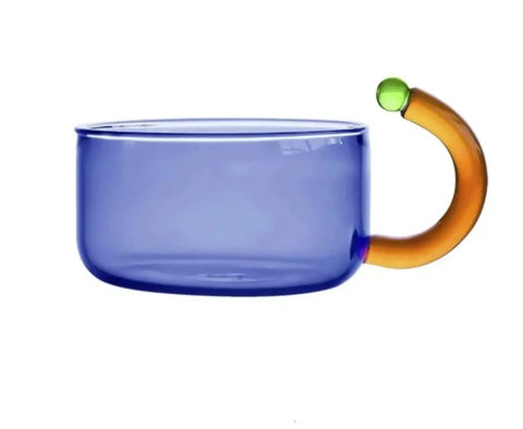 Heat Resistant Glass Cup - Blue