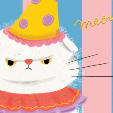 Clowny Cat Birthday Card