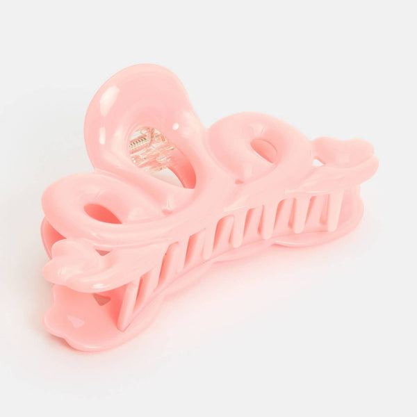 Large Heart Loop Claw - Pink