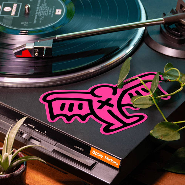 Pink Pop Shop Devil Sticker By Keith Haring