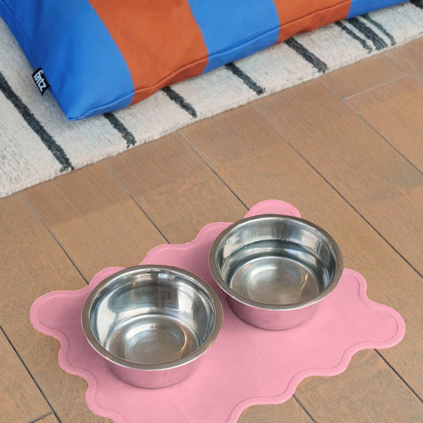 Wavy Pet Bowl Mat - Rose