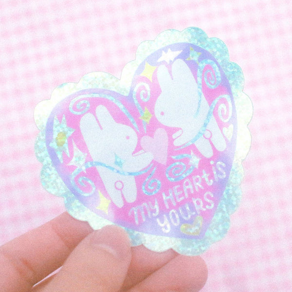 'My Heart Is Yours' Glitter Vinyl Sticker