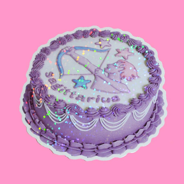 Sagittarius Glitter Horoscope Cake Sticker