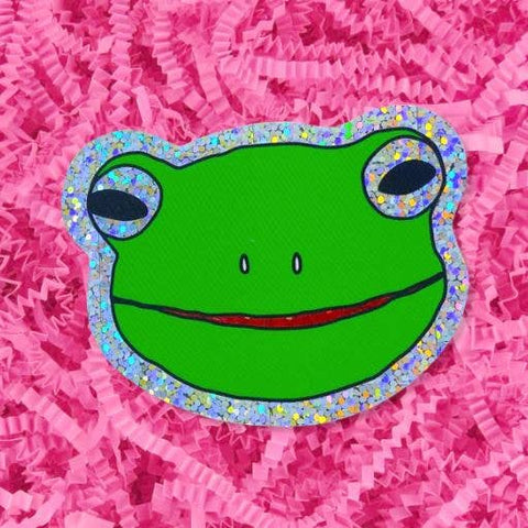 Giltter Froggy Face Sticker