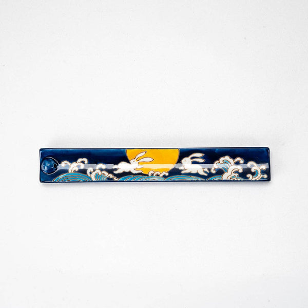 Handpainted Ceramic Incense Holder - Moon Rabbit