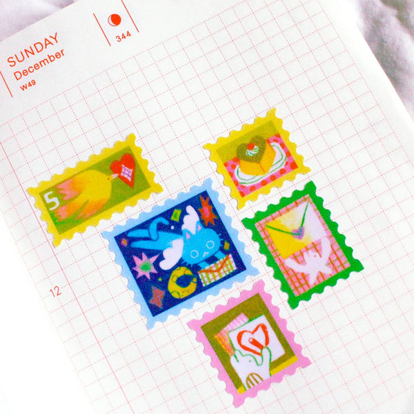 'Love Letter' A6 Frosted Glitter Sticker Sheet