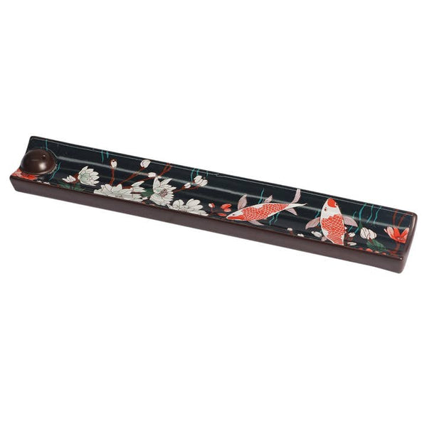 Handpainted Ceramic Incense Holder - Japanese Koi Fish