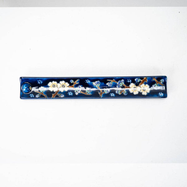 Handpainted Ceramic Incense Holder - Plum Blossoms