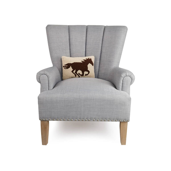 Racehorse Brown Silhouette Hook Pillow