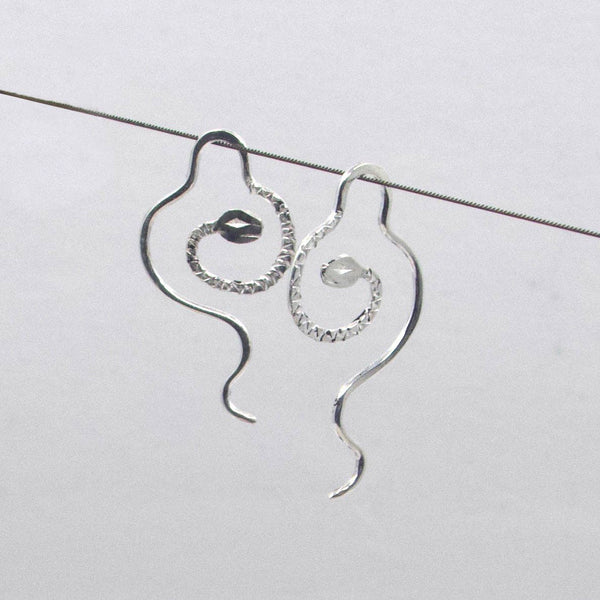 Sterling Silver Little Viper Hoop