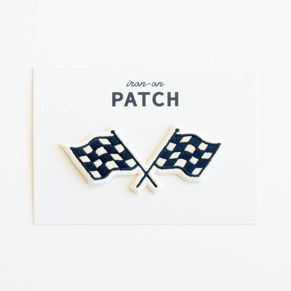Racing Flags Embroidered Iron On Patch