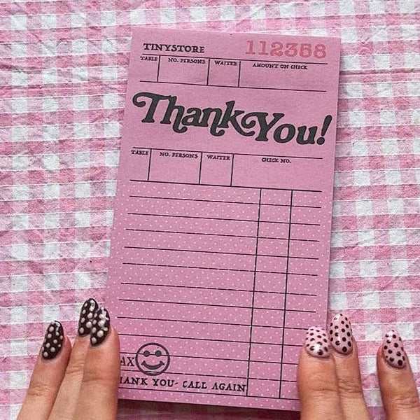 Signature Pink 'thank You' Notepad