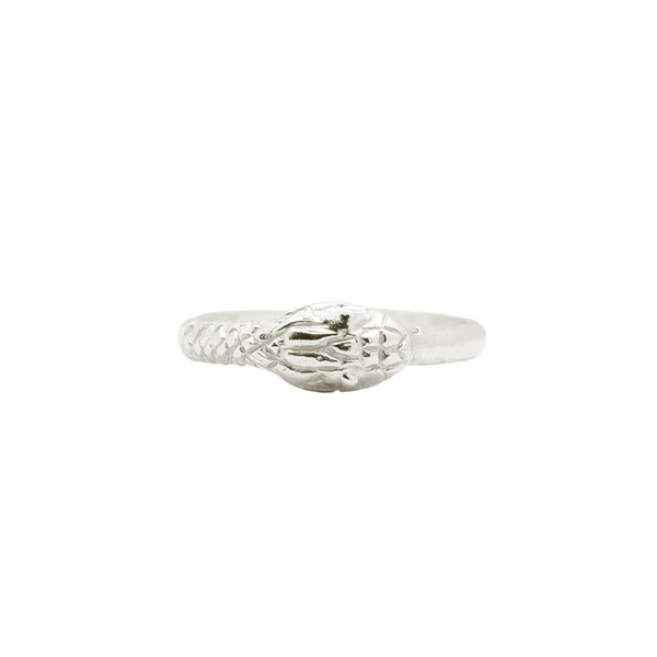 Queen's Token Snake Ring in Sterling Silver