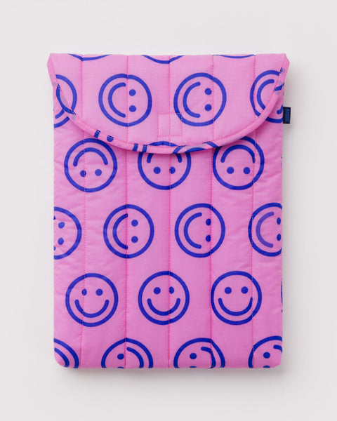 Puffy Laptop Sleeve 16" - Pop Pink Happy