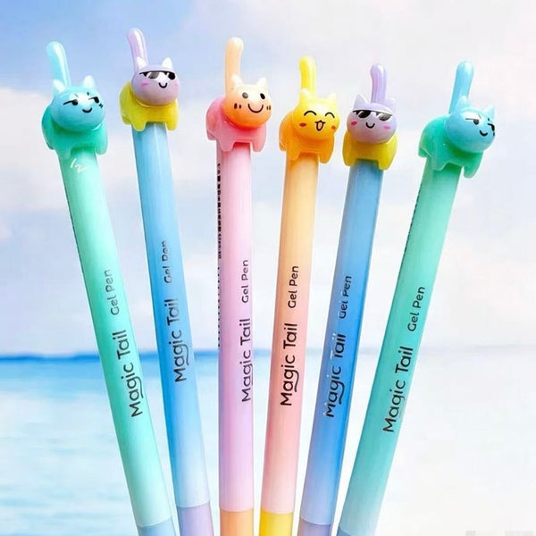 Colorful Cat Tail Retractable Gel Pen